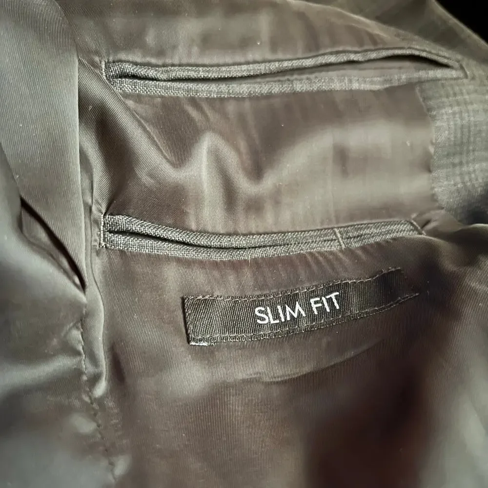 Jos. A. Bank Traveler Brown Wool Plaid Two Piece Suit Set Men’s Size 36R/30W NWT